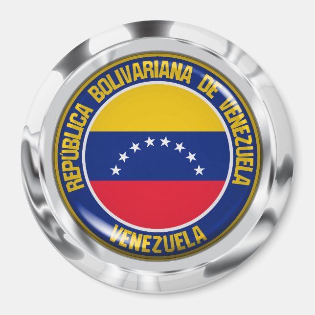 Venezuela Round Emblem Magnet (Framsidan)