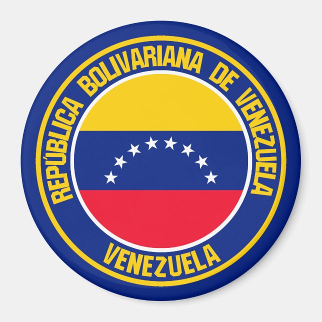 Venezuela Round Emblem Magnet (Framsidan)