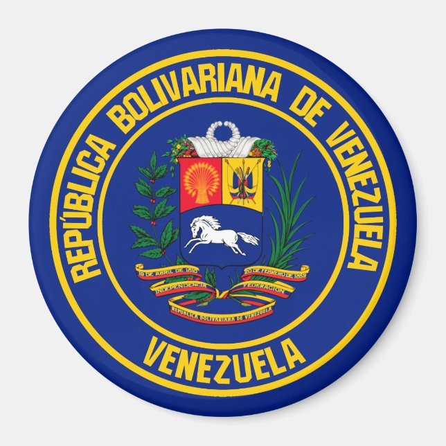 Venezuela Round Emblem Magnet (Framsidan)