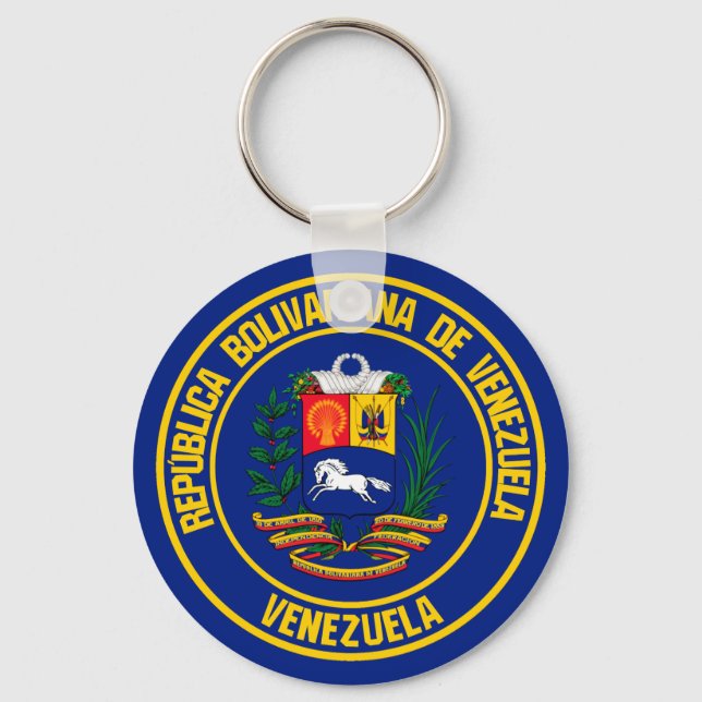 Venezuela Round Emblem Nyckelring (Framsida)