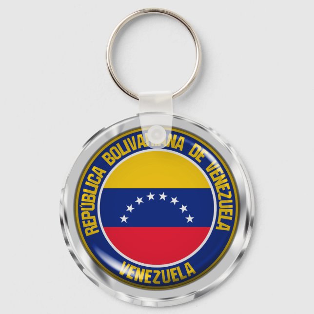 Venezuela Round Emblem Nyckelring (Framsida)