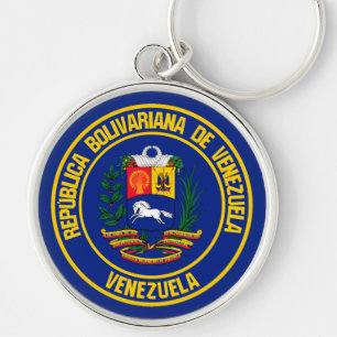 Venezuela Round Emblem Rund Silverfärgad Nyckelring