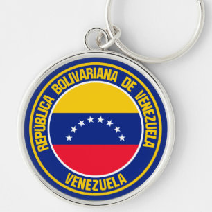 Venezuela Round Emblem Rund Silverfärgad Nyckelring
