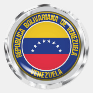 Venezuela Round Emblem Runt Klistermärke