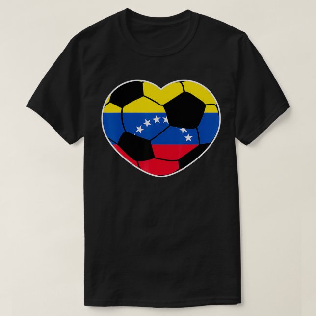 Venezuela Soccer Ball Heart Jersey Venezuelan Foot T Shirt (Design framsida)