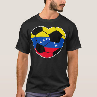Venezuela Soccer Ball Heart Jersey Venezuelan Foot T Shirt