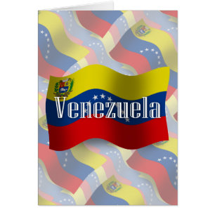 Venezuela som vinkar flagga hälsningskort