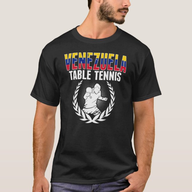 Venezuela Table Tennis  Venezuelan Ping Pong Suppo T Shirt (Framsida)