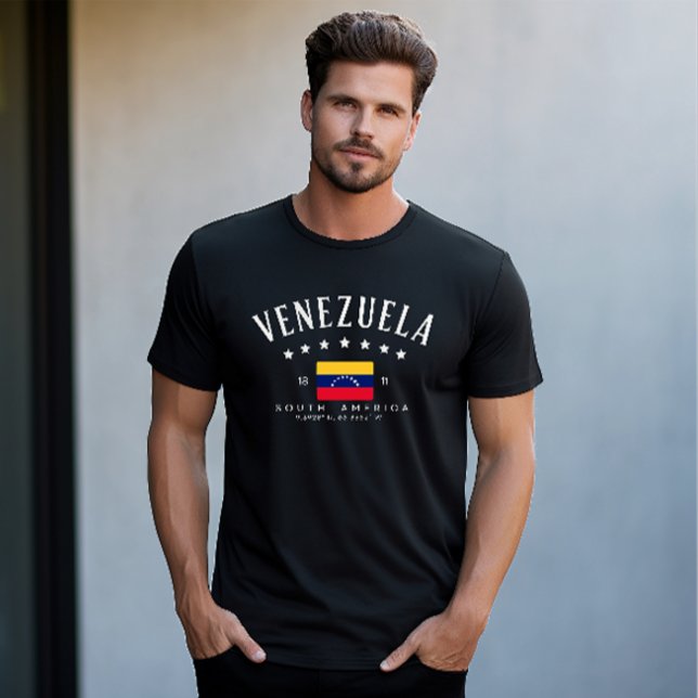 Venezuela | Venezuela Flag Longitude Modern T Shirt (Modern Venezuela flag t-shirt )