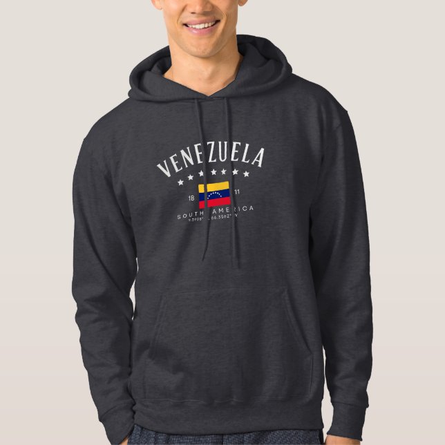 Venezuela | Venezuela Flagga Longitud Modern  Hoodie (Framsida)
