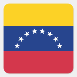 Venezuela (Venezuelan) Flagga Fyrkantigt Klistermärke