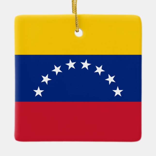 Venezuela (Venezuelan) Flagga Julgransprydnad Keramik (Framsida)