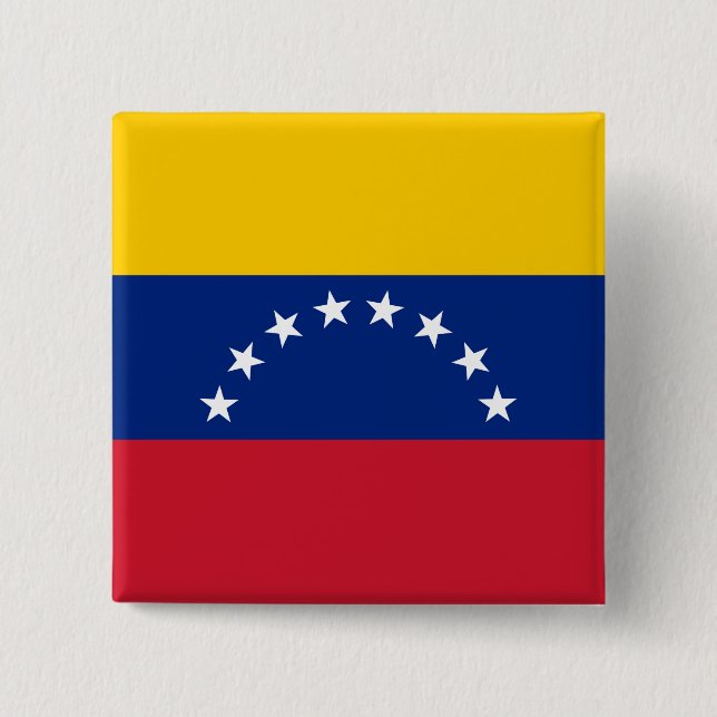 Venezuela (Venezuelan) Flagga Knapp (Framsida)