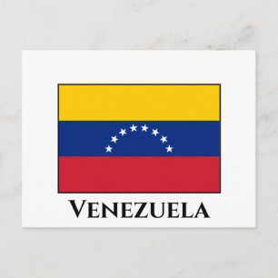 Venezuela (Venezuelan) Flagga Vykort