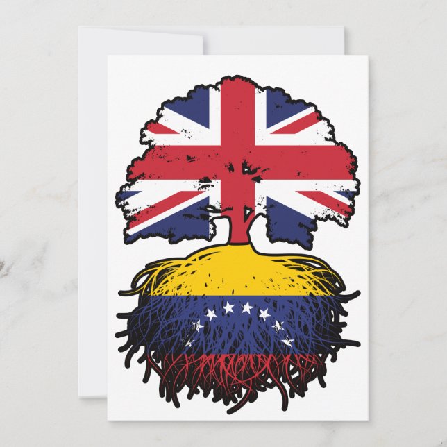 Venezuela Venezuelas brittiska Träd-Flagga Inbjudningar (Framsida)