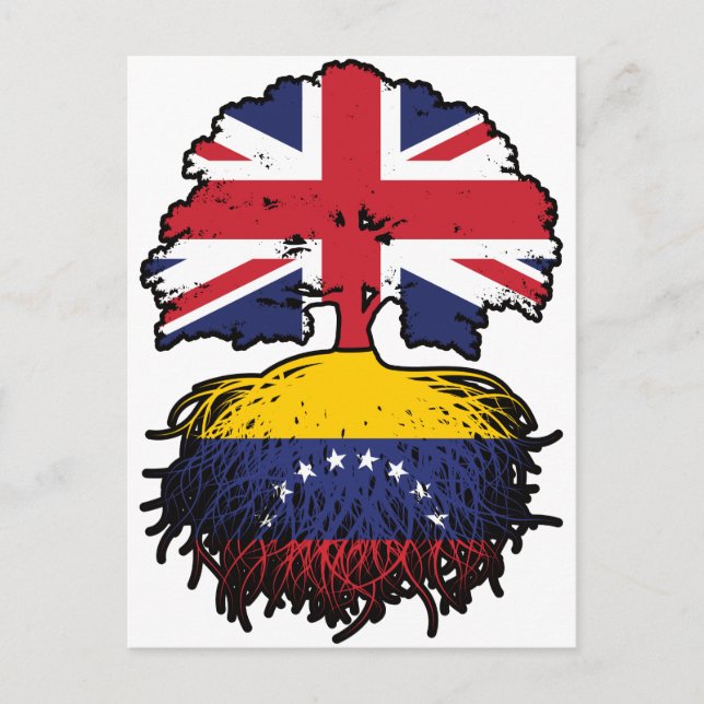 Venezuela Venezuelas brittiska Träd-Flagga Vykort (Framsida)
