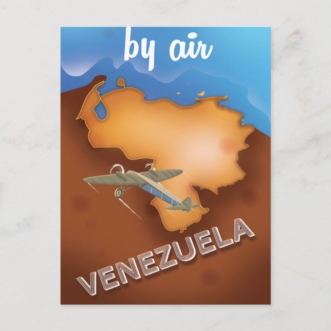 venezuela vintage reseaffisch vykort (Framsida)