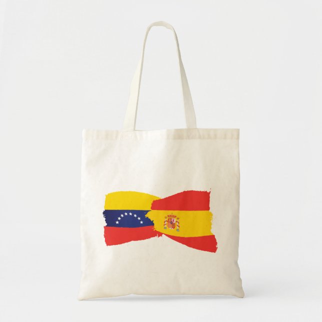 Venezuela y España juntos- Venezuela Spain flag Tygkasse (Framsidan)