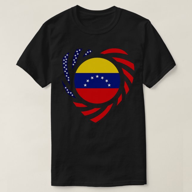 Venezuelan American Multinational Patriot Flagga 7 T Shirt (Design framsida)