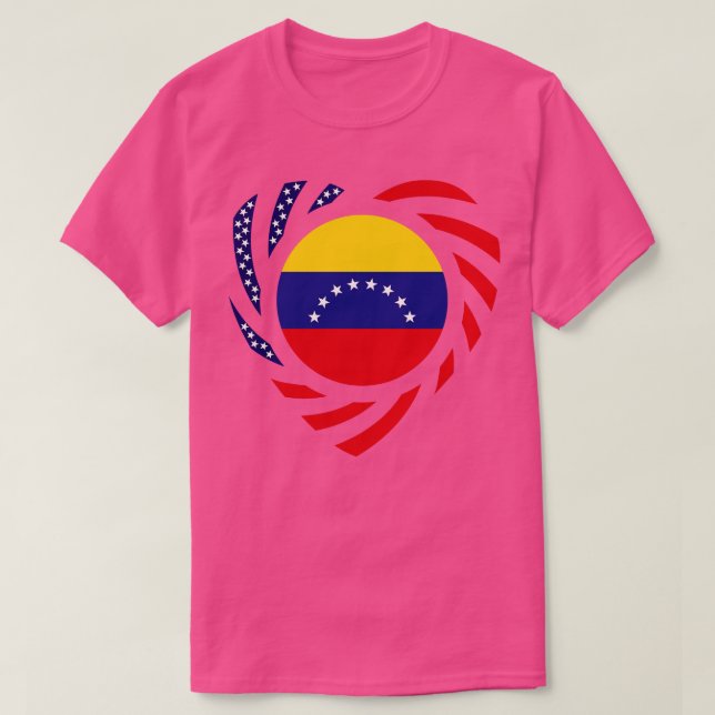 Venezuelan American Multinational Patriot Flagga 8 T Shirt (Design framsida)
