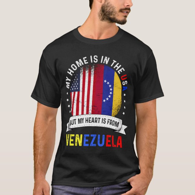 Venezuelan American Patriot Heart kommer från Vene T Shirt (Framsida)