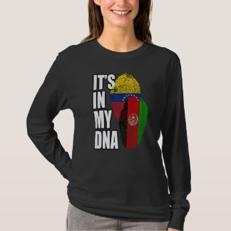Venezuelan And Afghan Mix Dna Flag Heritage T Shirt