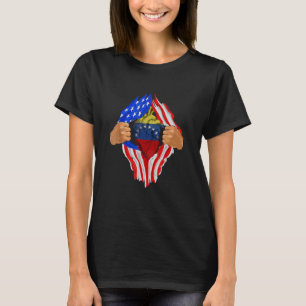 Venezuelan Blood Inside Me Venezuela America Heart T Shirt