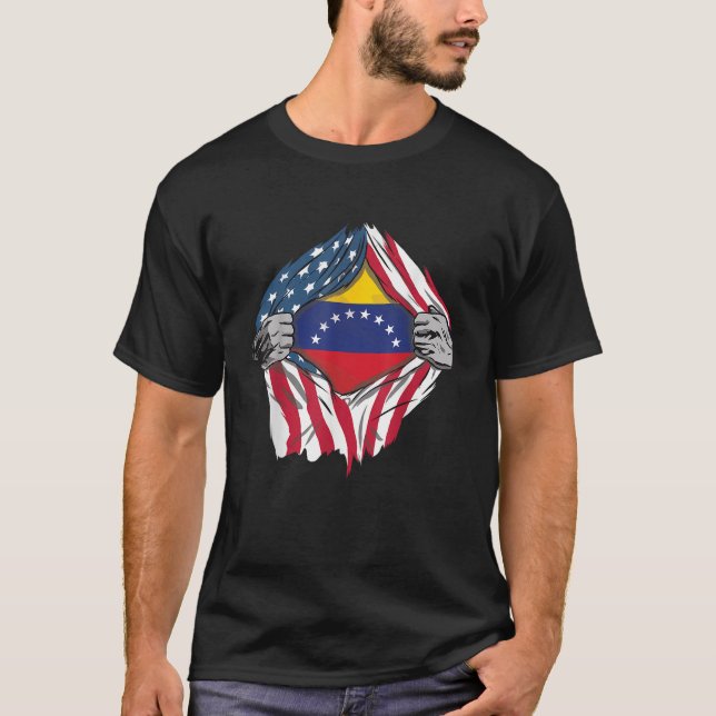 Venezuelan Blood Inside Me Venezuela Flagga Bander T Shirt (Framsida)