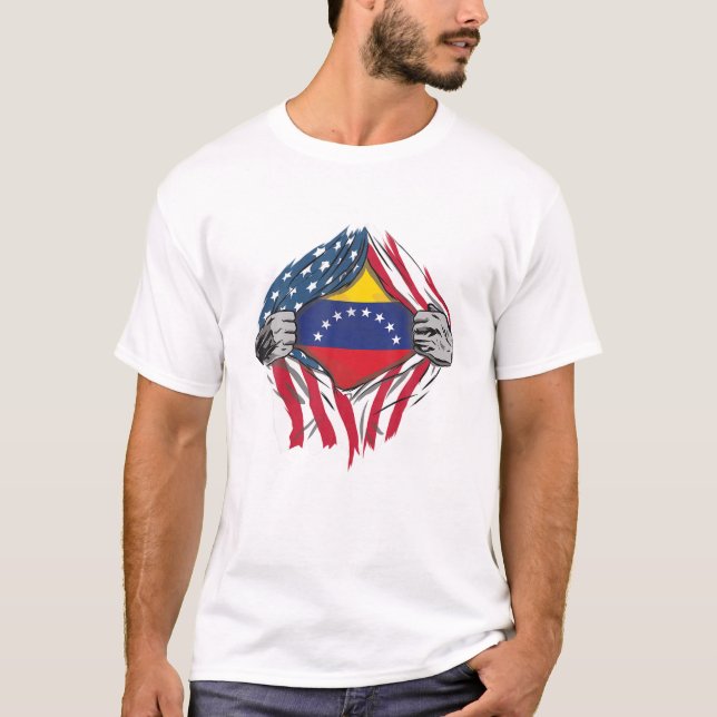 Venezuelan Blood Inside Me Venezuela Flagga Bander T Shirt (Framsida)