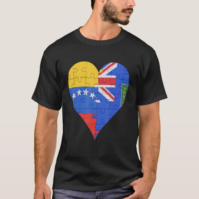 Venezuelan British Virgin Islanders Flagga Heart T Shirt (Framsida)
