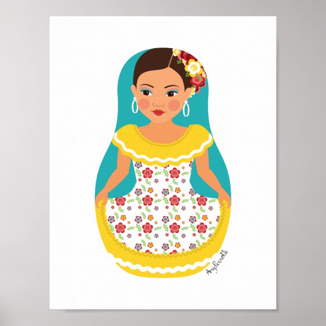 Venezuelan Dancer Matryoshka Poster (Framsidan)