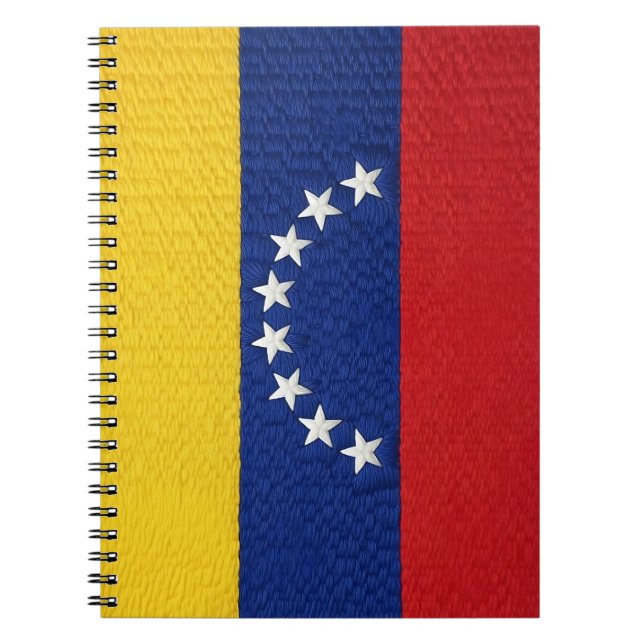 Venezuelan flag embroidery style design anteckningsbok (Framsidan)