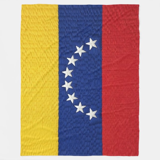 Venezuelan flag embroidery style design fleecefilt (Framsidan)