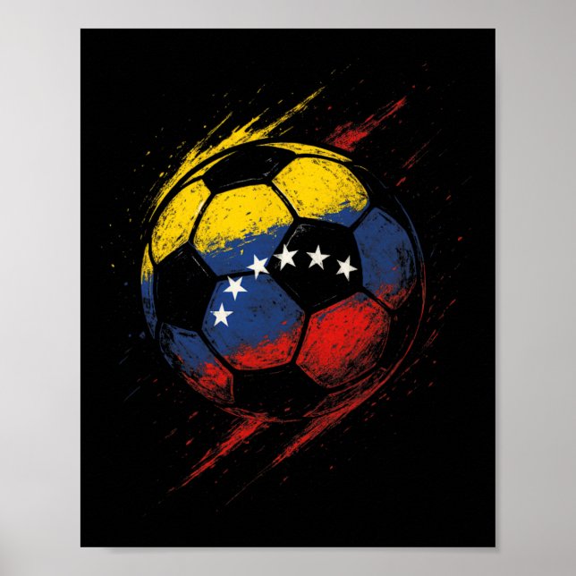 Venezuelan Flag Soccer Ll - Footll Player Pride  Poster (Framsidan)