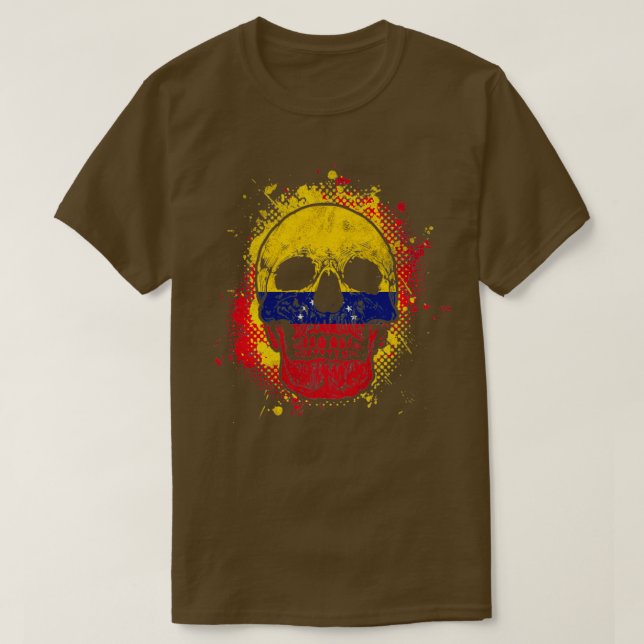 Venezuelan Flagga Skull T Shirt (Design framsida)