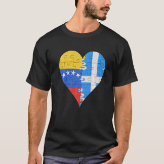 Venezuelan Martiniquais Flagga Heart T Shirt