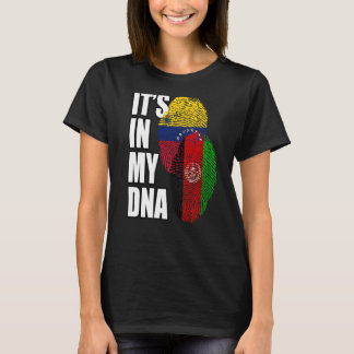 Venezuelan och Afghan Mix Dna Flagga Heritage T Shirt