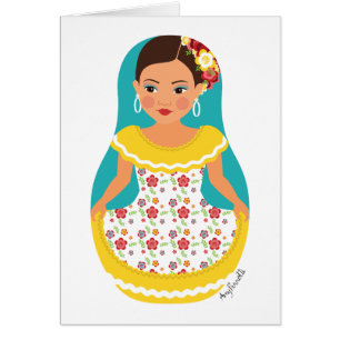 Venezuelansk dansare Matryoshka-kort OBS Kort