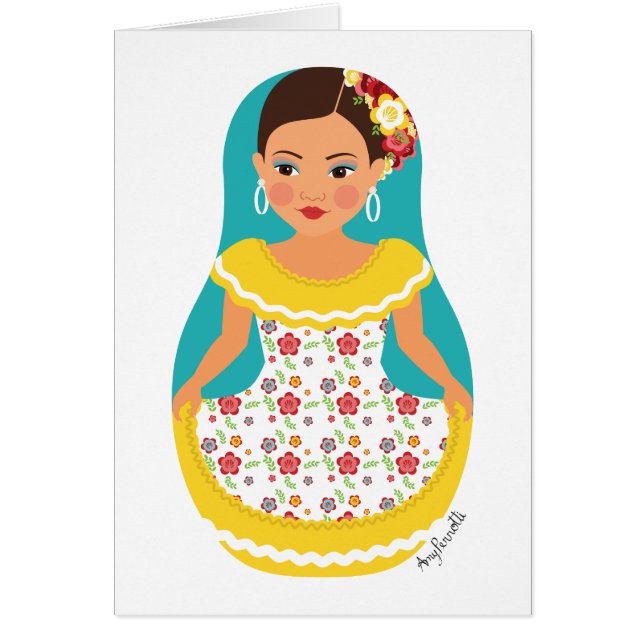 Venezuelansk dansare Matryoshka-kort OBS Kort (Framsidan)