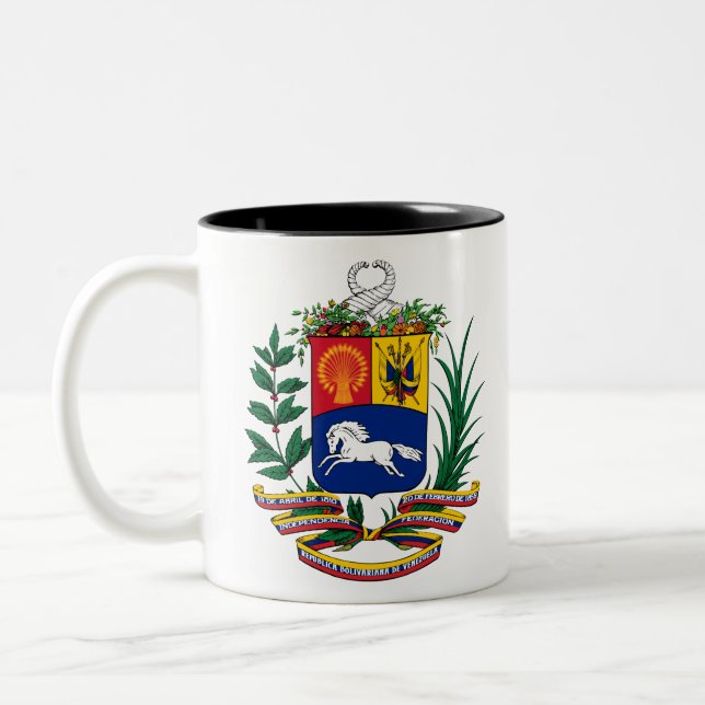 venezuelansk emblem Två-Tonad mugg (Vänster)