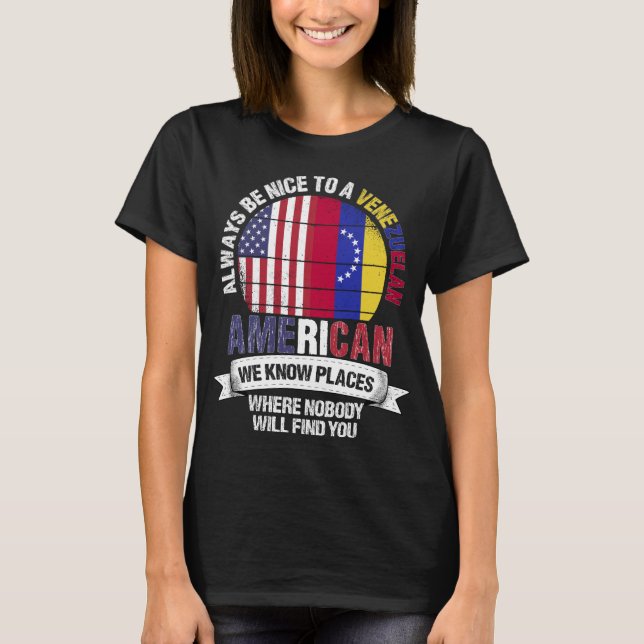 Venezuelas amerikanska bekant Ställen Venezuela Fl T Shirt (Framsida)