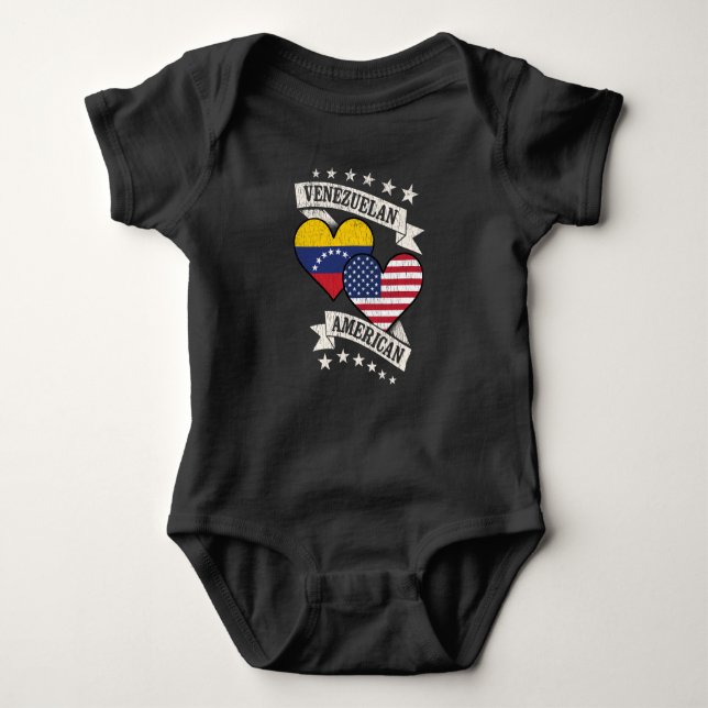 Venezuelas amerikanska hjärta Flaggor Venezuela Am T Shirt (Framsida)