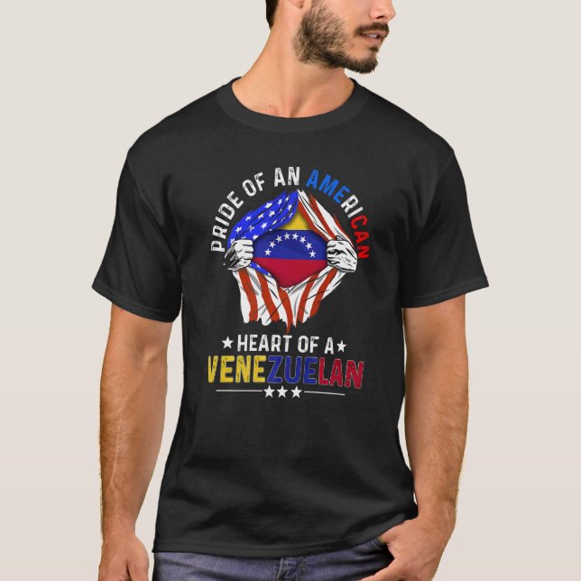 Venezuelas amerikanska Pride Utlandet Venezuel T Shirt (Framsida)