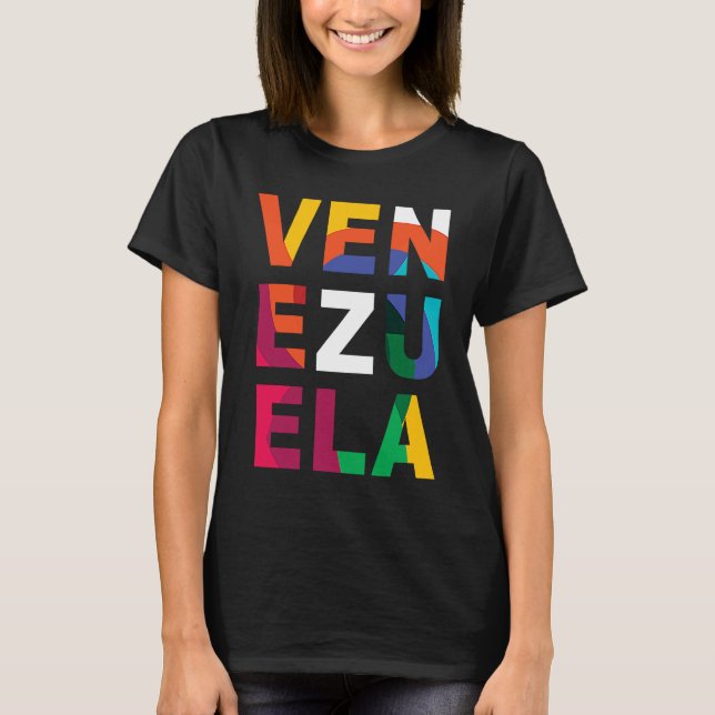Venezuelas färgstarka t shirt (Framsida)