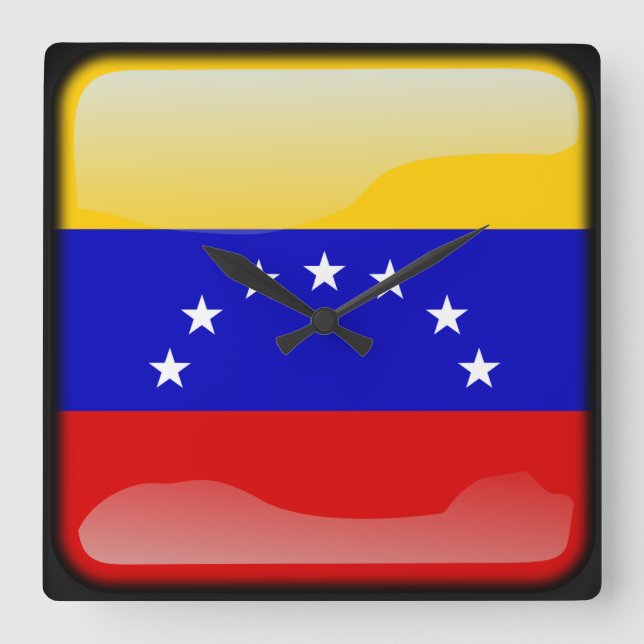 Venezuelas flagga fyrkantig klocka (Framsida)