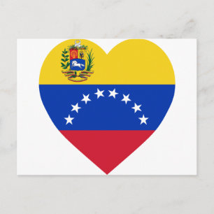 Venezuelas flagga Hjärta Vykort
