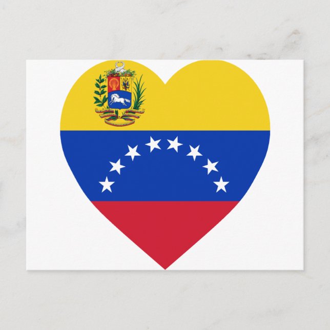 Venezuelas flagga Hjärta Vykort (Framsida)