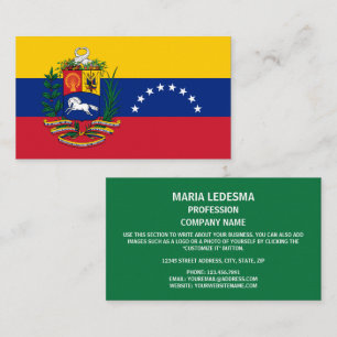 Venezuelas Flagga & Jacka av Arm, Venezuelas Flagg Visitkort
