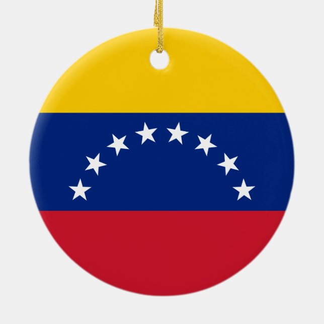 Venezuelas flagga julgransprydnad keramik (Baksidan)