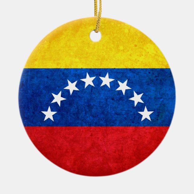 Venezuelas flagga julgransprydnad keramik (Framsidan)
